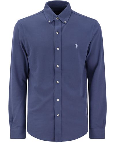 Polo Ralph Lauren Ultraleichte Pique -Hemd - Blau