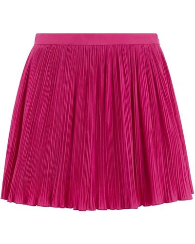 RED Valentino Shorts de mélange de coton plissé rouge - Rose
