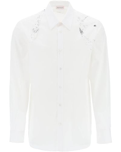 Alexander McQueen Camisa de arnés impreso de - Blanco