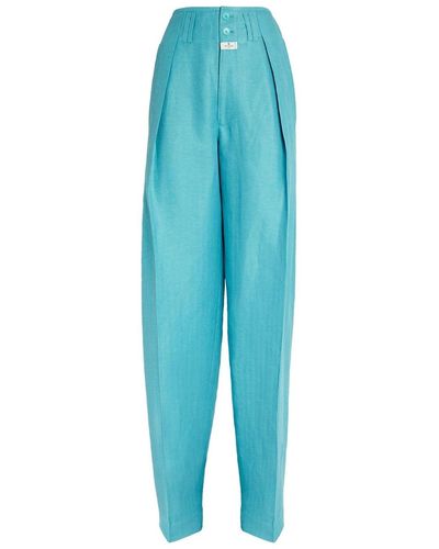 Etro Moonlight Linen And Silk Pants - Blauw