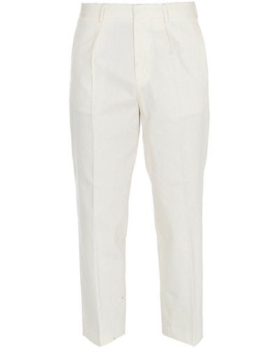 Gcds Cropped Cotton Pants - White