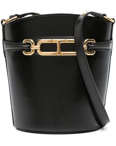 Tom Ford Small Leather Bucket Bag - Black
