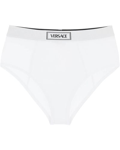 Versace Rippen -Slips mit dem 90er -Jahre -Logo - Weiß