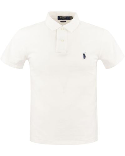 Polo Ralph Lauren Slim Fit Pique Polo -Hemd - Weiß