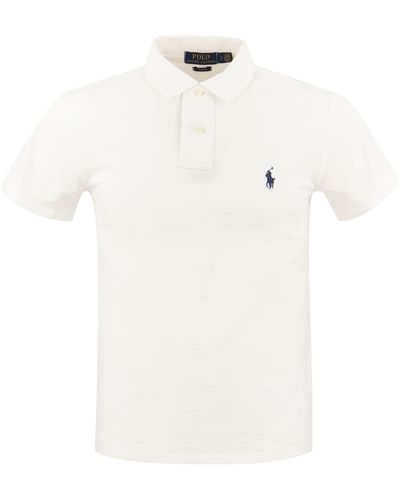 Polo Ralph Lauren Slim-Fit Pique Polo Shirt - White