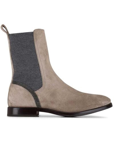 Brunello Cucinelli Suede Boots - Gray