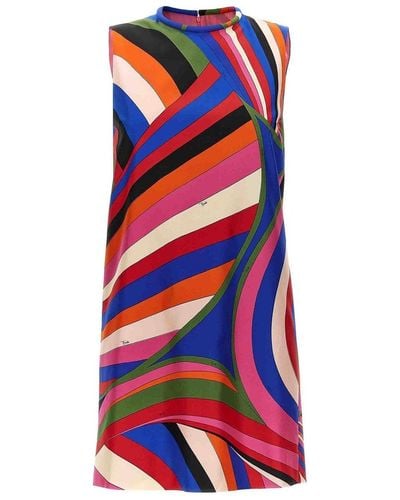 Emilio Pucci Mini Iride Silk Dress - Rood