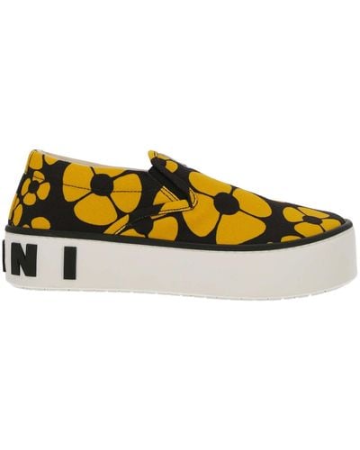 Marni Printed Slip On Sneakers - Yellow