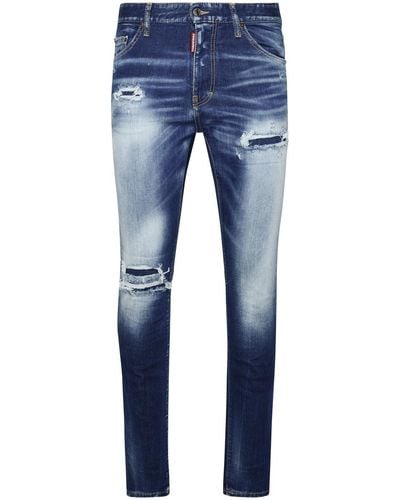 DSquared² Blue Cotton Blend Jeans - Blauw