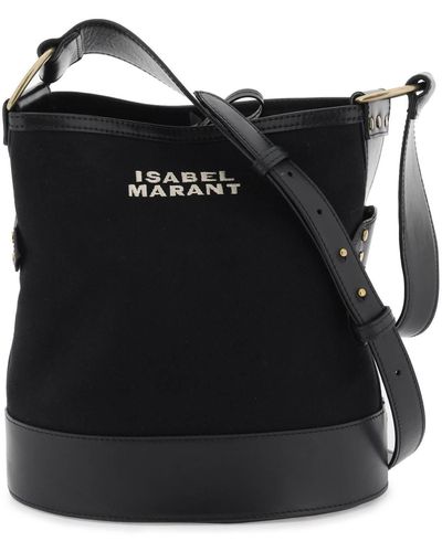 Isabel Marant Borsa a spalla in tela di cotone - Nero