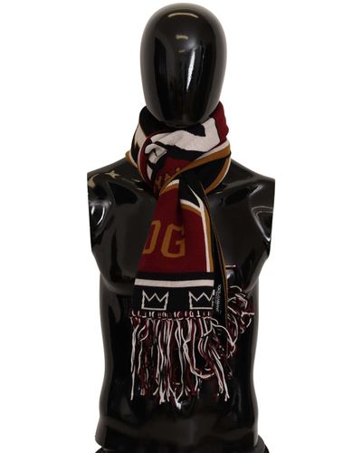 Dolce & Gabbana Sciarpa avvolgente con collo a scialle DG King in maglia di lana multicolore