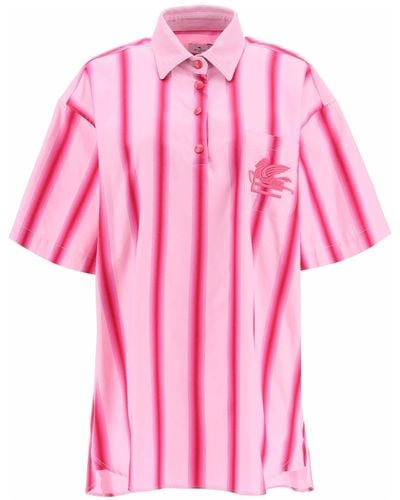 Etro Gestreiftes Mini -Hemdkleid - Pink