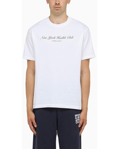 Sporty & Rich Crew Neck T Shirt New York Health Club - Weiß