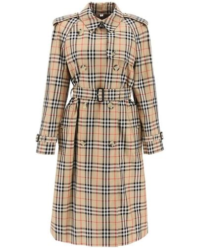 Burberry Checked Trench - Naturel