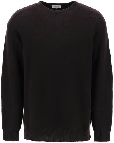 Valentino Garavani PULLOVER IN CASHMERE CON BORCHIA - Nero