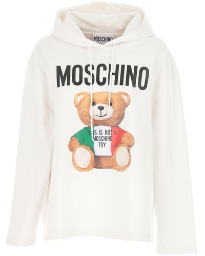 Moschino Logo Hooded Sweatshirt - White