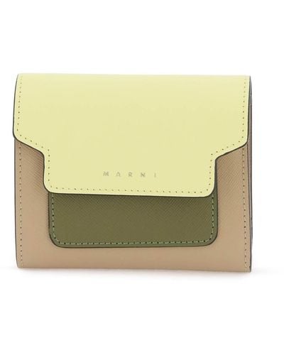 Marni Bi-Fold Wallet With Flap - Yellow