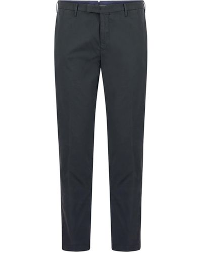 PT Torino Pantalones superslim en algodón y seda - Gris
