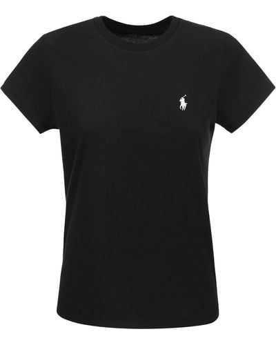 Polo Ralph Lauren Crewneck Katoenen T -shirt - Zwart