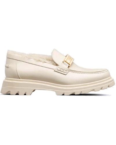Dior Leather Loafers - Natural