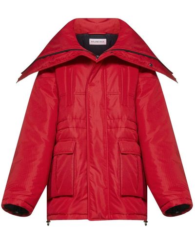 Balenciaga Lightweight Padded Coat - Red