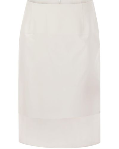 Sportmax Turkey Skirt With Organza Insert - White