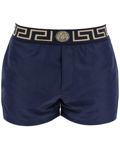 Versace Griekse Zee Bermuda Shorts Voor - Blauw