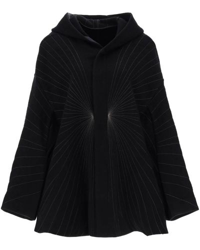 Rick Owens Cappotto 'Peter' Con Ricamo Radiance - Nero