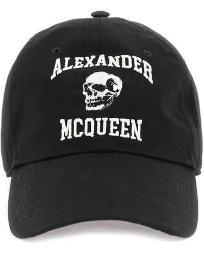 Alexander McQueen Geborduurd Logo Baseball Cap - Zwart