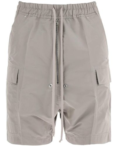 Rick Owens Cargo Shorts in Faille - Grau