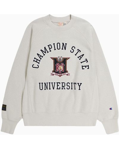Champion Light Cotton Blend Crew Neck Sweatshirt - Gray