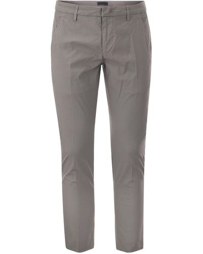 Dondup Alfredo Slim Fit Cotton Pants - Gray