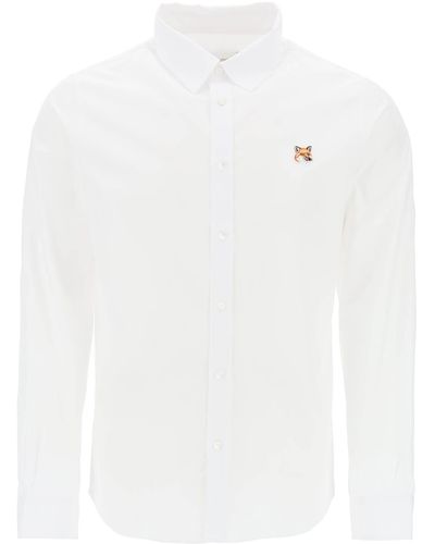 Maison Kitsuné Fox Head Poplin Shirt - Weiß