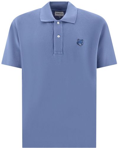 Maison Kitsuné Maison Kitsuné "tonal Fox Head" Polo Shirt - Blauw
