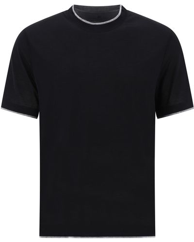 Brunello Cucinelli "faux Layering" T -shirt - Zwart