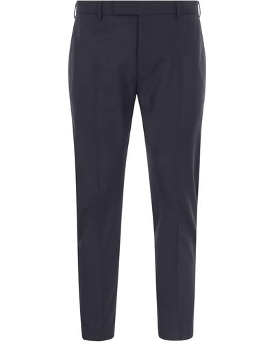 PT Torino Dieci vierge pantalon en laine - Bleu