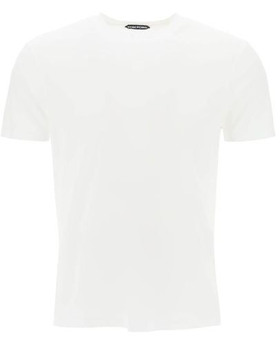 Tom Ford Cotton und Lyocell T -Shirt - Weiß