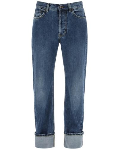 Alexander McQueen Jeans en ajustement droit dans Selvedge Denim - Bleu