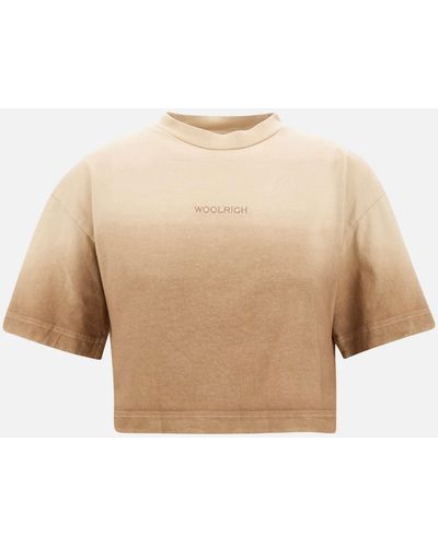 Woolrich Dip-Dye-Baumwoll-T-Shirt - Natur