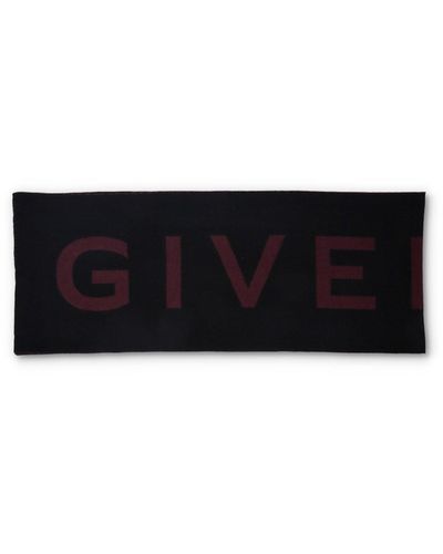 Givenchy Bufanda de logotipo de lana de - Negro