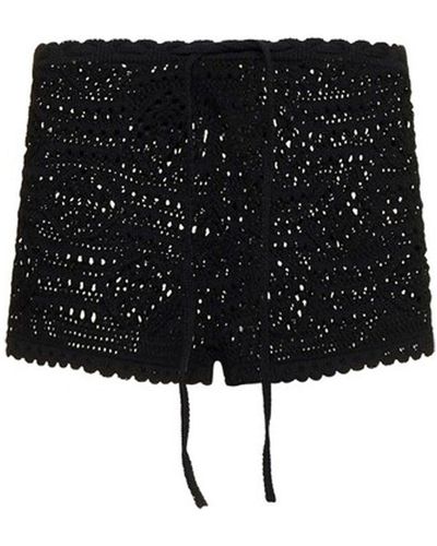 Saint Laurent Shorts aus Wolle - Schwarz