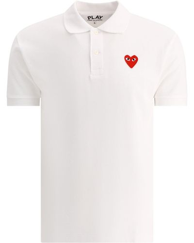 COMME DES GARÇONS PLAY Wie Big Heart Polo Shirt Jungs spielen - Blanco