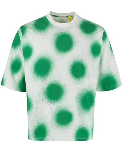 Moncler Katoenen Bedrukt T -shirt - Groen
