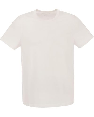Majestic T-shirt de cou d'équipage majestueux en lyocell et en coton - Blanc
