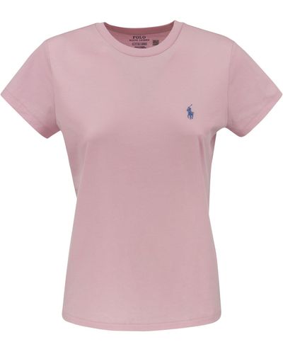 Polo Ralph Lauren Crewneck Katoenen T -shirt - Roze