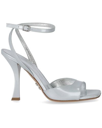 Sergio Levantesi Tania Pearl Grey Heeled Sandale - Weiß