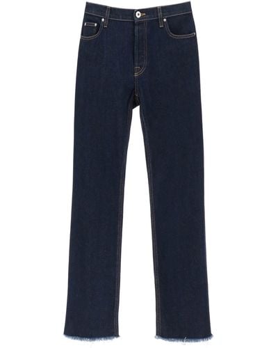 Lanvin Jeans Con Orlo Sfrangiato - Blu