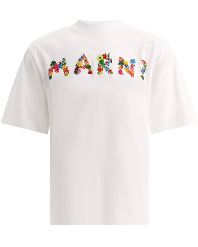 Marni "Collage Bouquet" T -Shirt - Weiß
