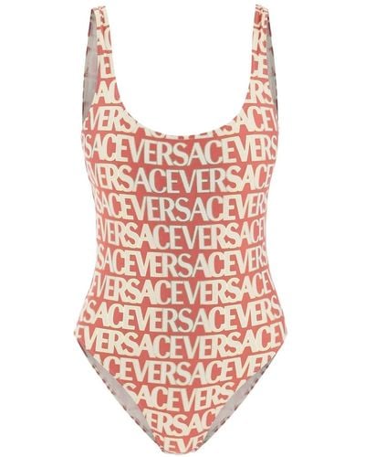 Versace Allover One Piece Swimwear - Rood