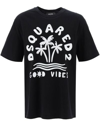 DSquared² T Shirt con estampado del logotipo - Negro